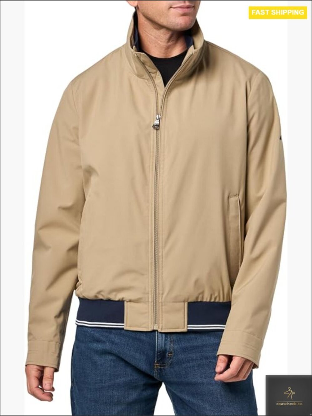 Lightweight Bomber Jacket Windbreaker Water Resistant Men's Casual Zip Up